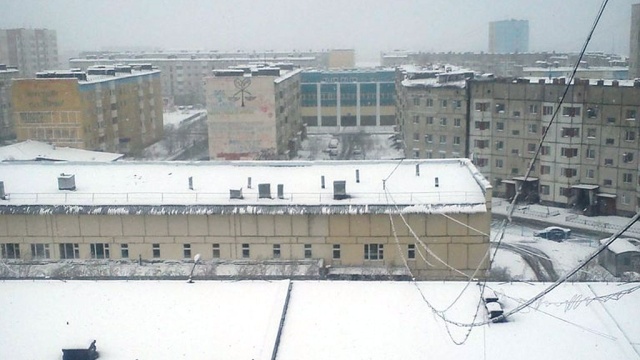 Снег в Надыме 14-го июня 2013 года